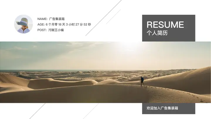 时尚求职个人简历PPT模板预览图