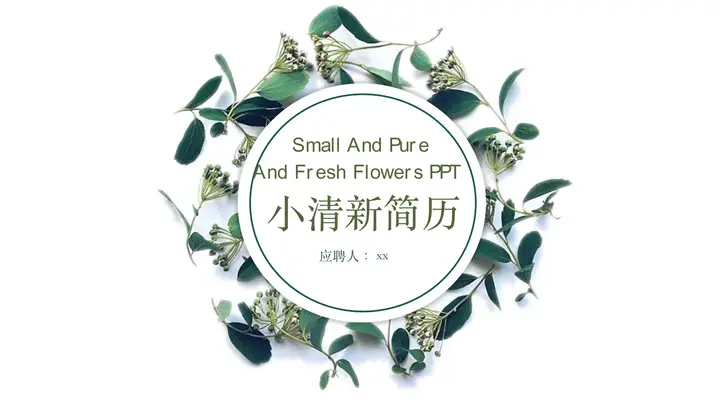 清新简约个人简历PPT模板预览图